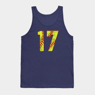 Fastpitch Softball Number 17 #17 Softball Shirt Jersey Uniform Favorite Player Biggest Fan Tank Top